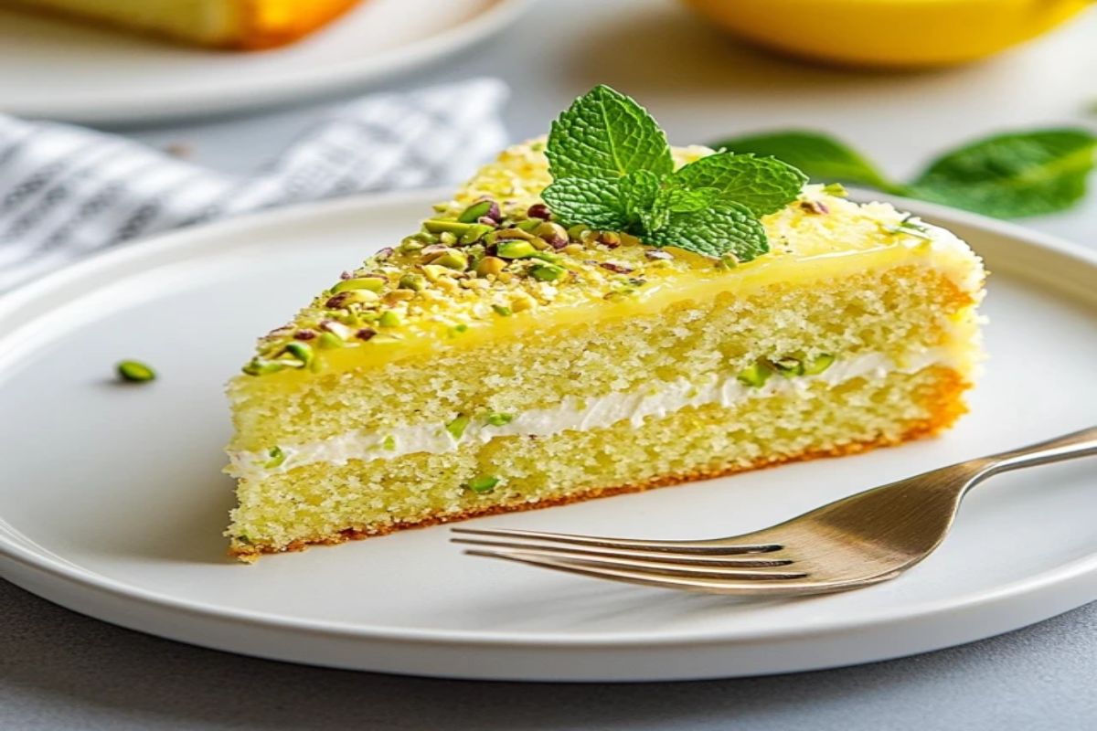 Making Lemon Pistachio Cake