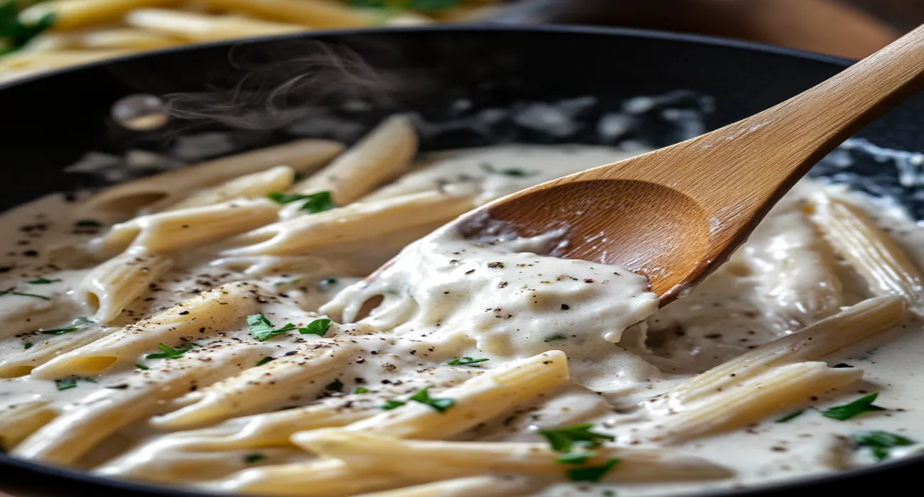 u3329713737 A close up of a skillet on the hob with creamy Bo 9e33852d adea 4cfb bab7 810ee5cc5a1b 0